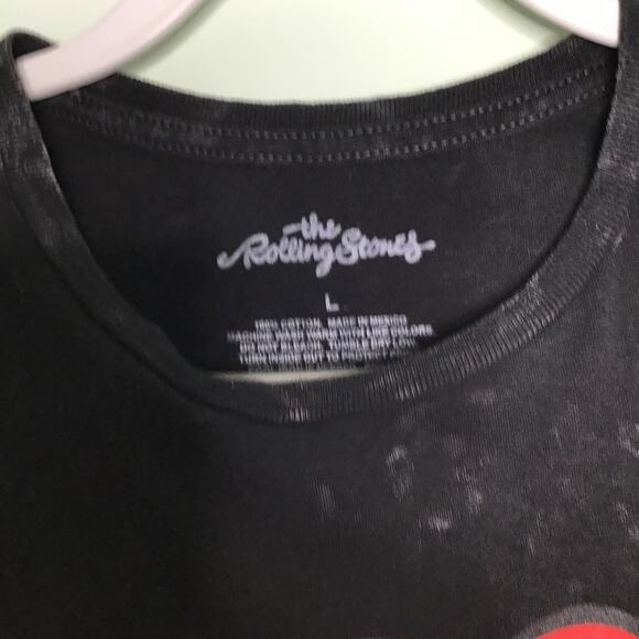 The Rolling Stones Black Red Tongue Tie Dye Tshirt Size L - Picture 6 of 7